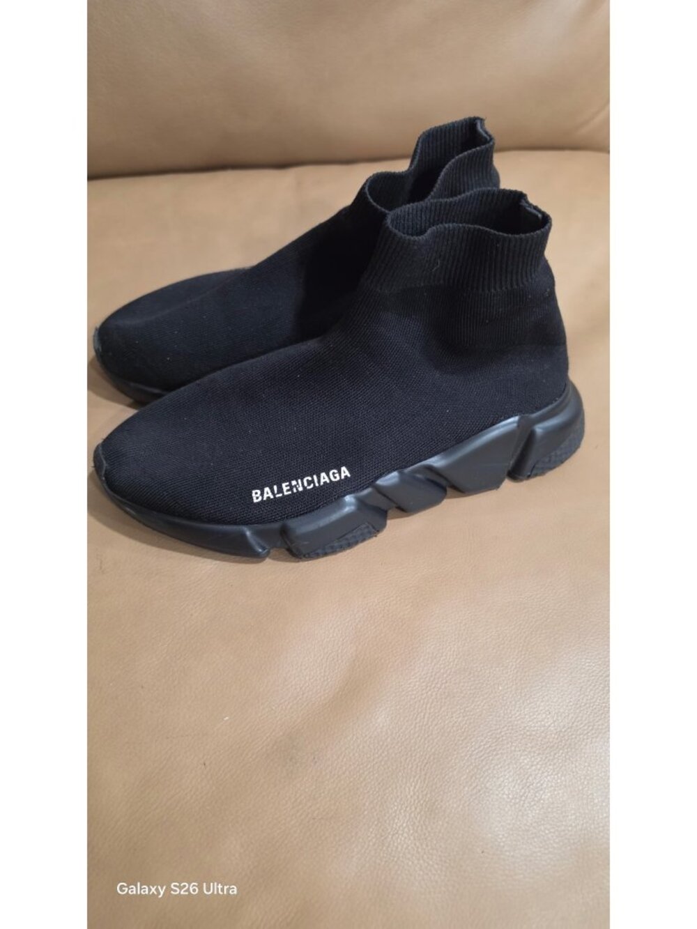 Balenciaga Speed Recycled Knit Sneakers Black Size 39 Slip-On Lightweight Shoes